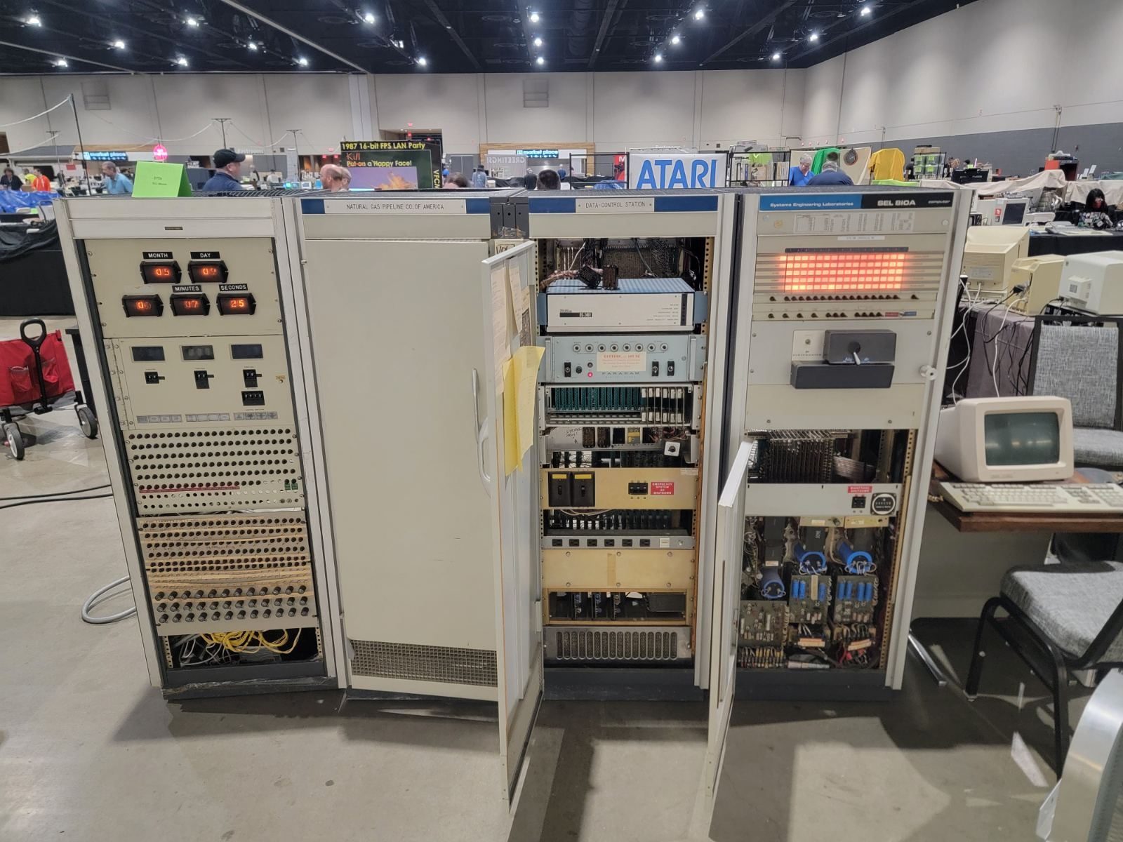 SEL 810A and Natural Gas Pipeline data-control station racks, powered up